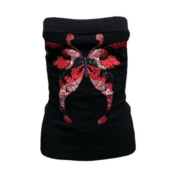Raw7 Tops - Raw7 Cashmere Tube Top Sequin Butterflies
